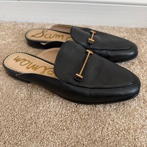 Sam Edelman Black Leather Laurna Slip On Mule